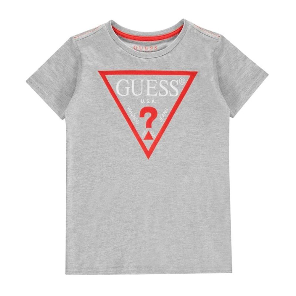 Guess Childrens/Kids Logo Cotton T-Shirt / Light Grey
